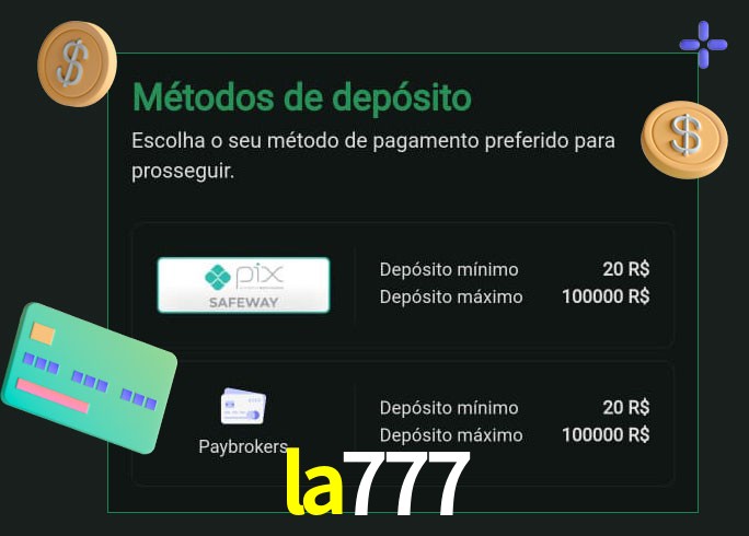 O cassino la777 oferece uma grande variedade de métodos de pagamento